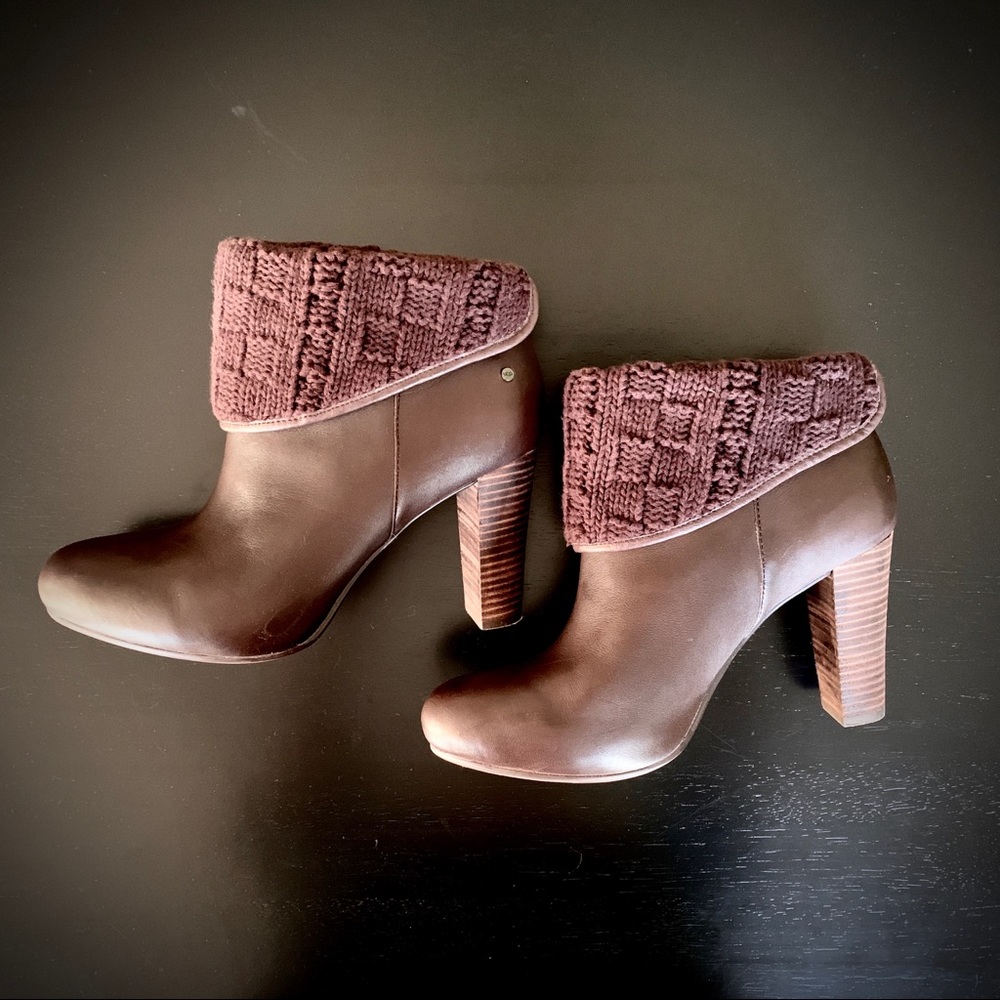 UGG Dandylion Knit Cuff Ankle Bootie 9.5
